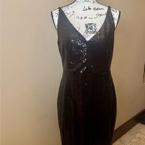 Lulu's Sequin Black Cocktail Mini Dress